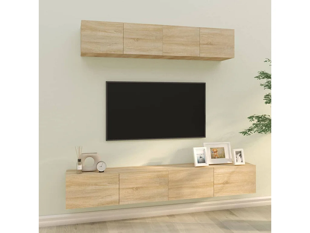 Set di Mobili Porta TV | Armadietti TV 4 pz Rovere Sonoma in Legno Multistrato