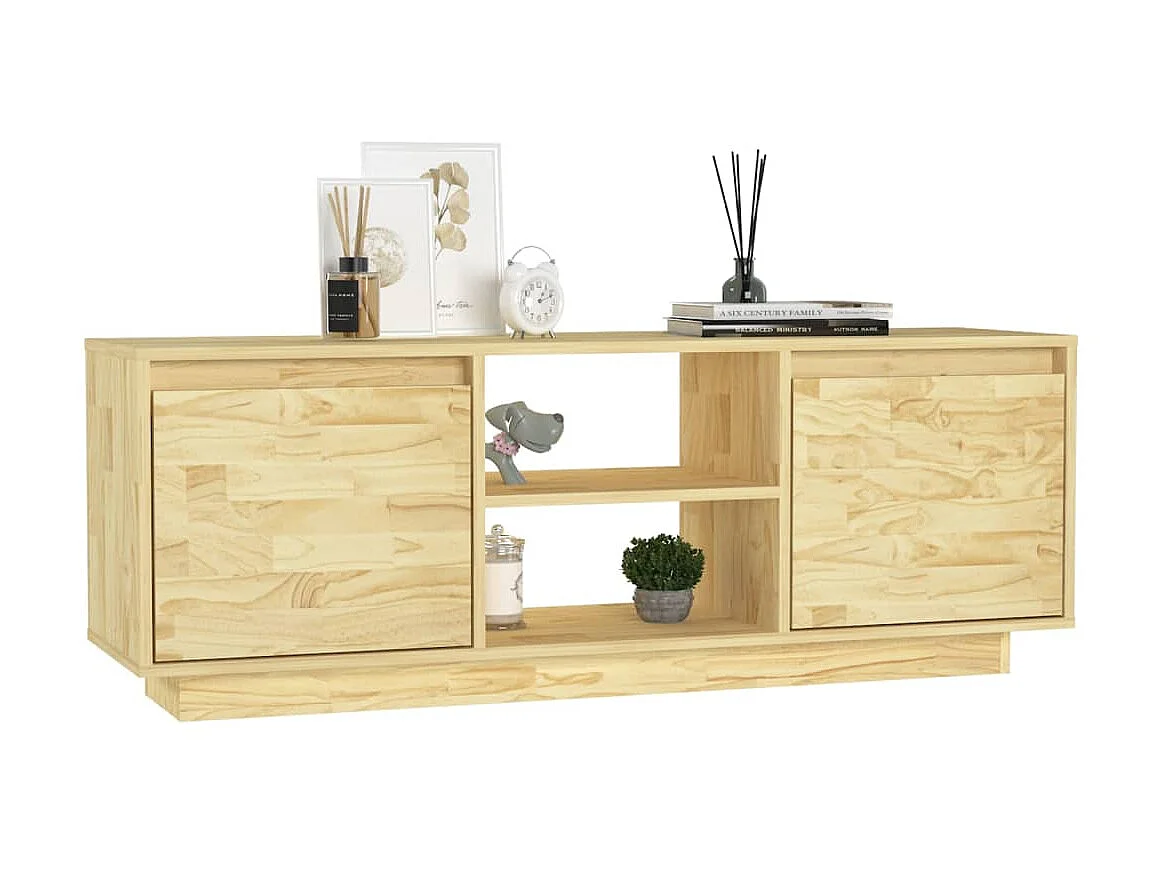 Mueble de TV madera maciza de pino 110x30x40 cm ES17487