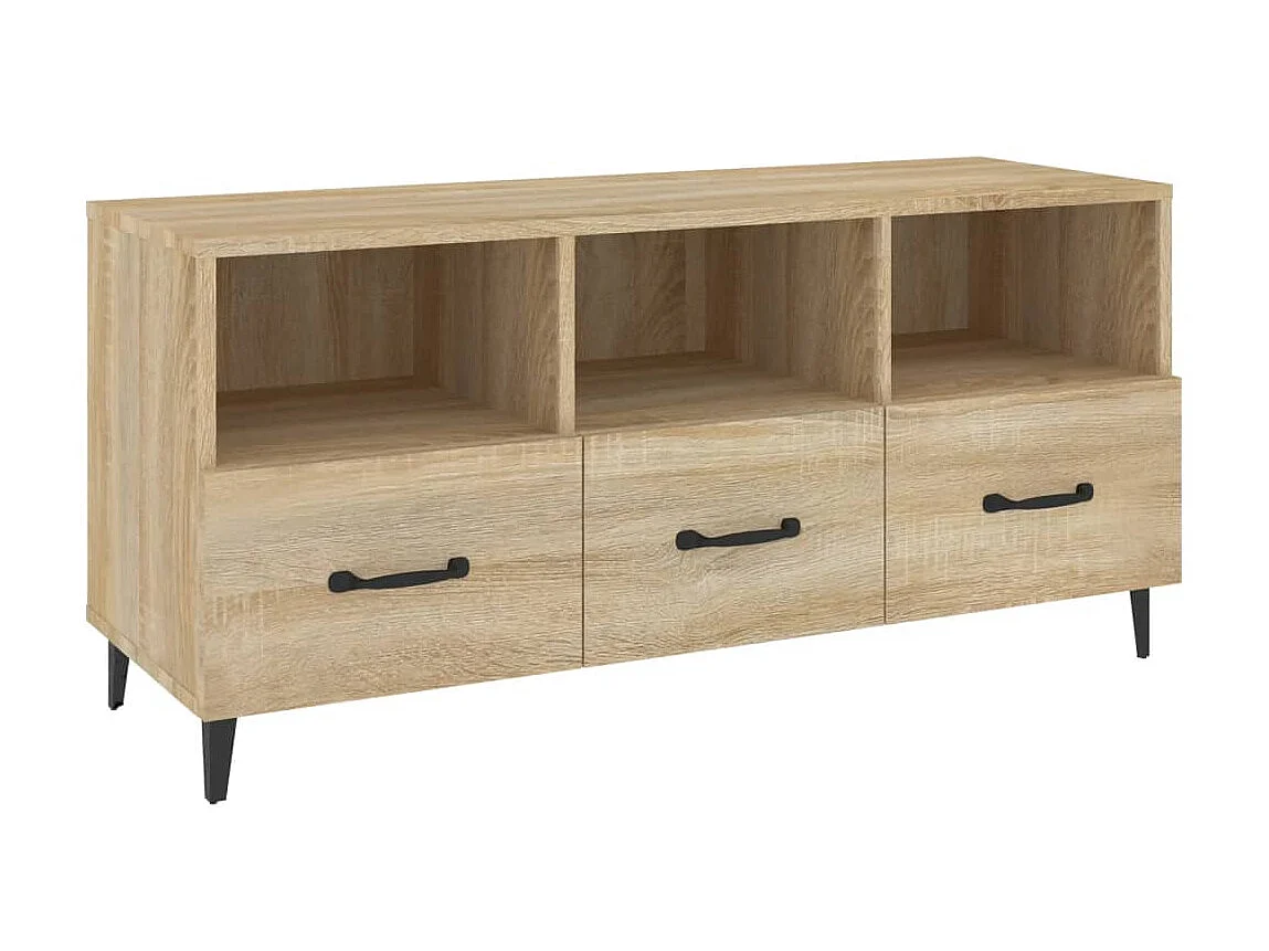 Tv-meubel 102x35x50 cm bewerkt hout sonoma eikenkleurig NL30140