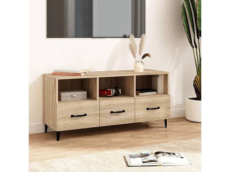 Mueble para TV madera contrachapada color roble 102x35x50 cm ES26410