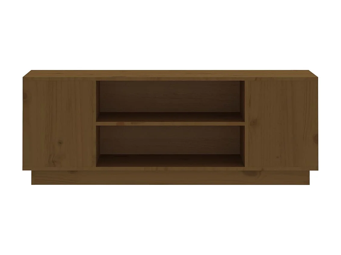 Meuble TV Marron miel 110x35x40,5 cm Bois de pin massif BE66867