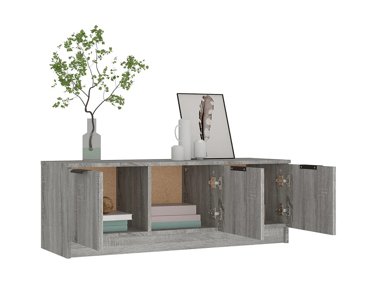 Meuble TV Sonoma gris 102x35x36,5 cm Bois d'ingénierie BE96794