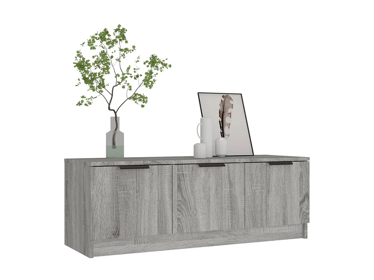 Meuble TV Sonoma gris 102x35x36,5 cm Bois d'ingénierie BE96794