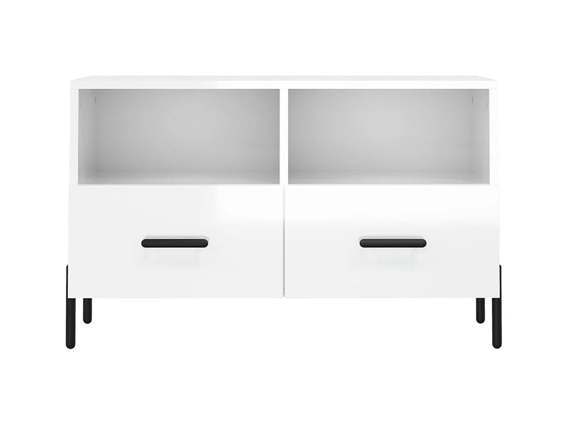 TV-Schrank,TV-Möbel Hochglanz-Weiß 80x36x50 cm Holzwerkstoff -gkd237745