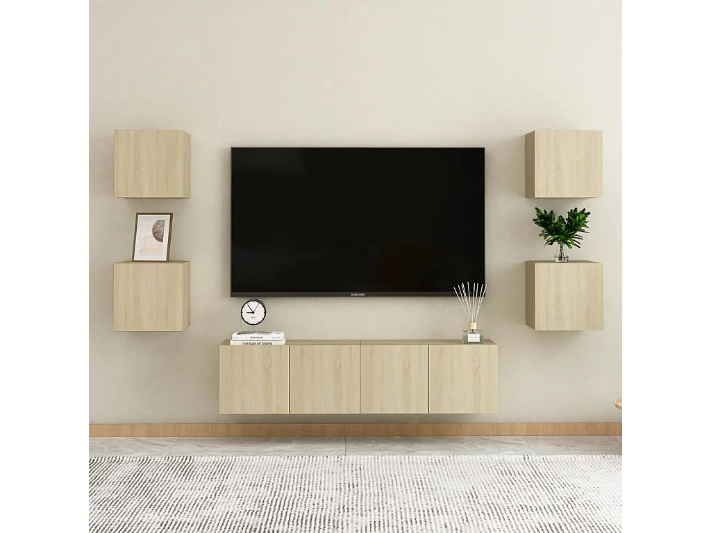 Set di Mobili Porta TV | Armadietti TV 6 pz Rovere Sonoma in Legno Multistrato