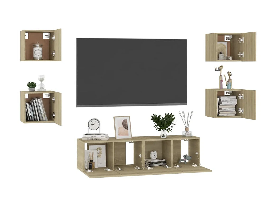 Set di Mobili Porta TV | Armadietti TV 6 pz Rovere Sonoma in Legno Multistrato