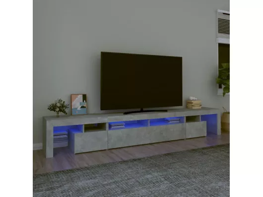 Kauf Unique TV-Schrank,TV-Möbel mit LED-Leuchten Betongrau 260x36,5x40 cm -gkd308768