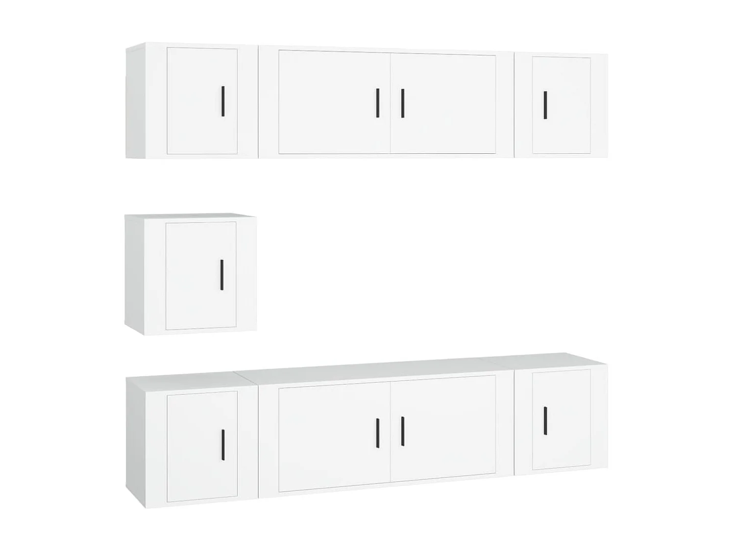 Set de muebles para TV 7 piezas madera contrachapada blanco ES43530