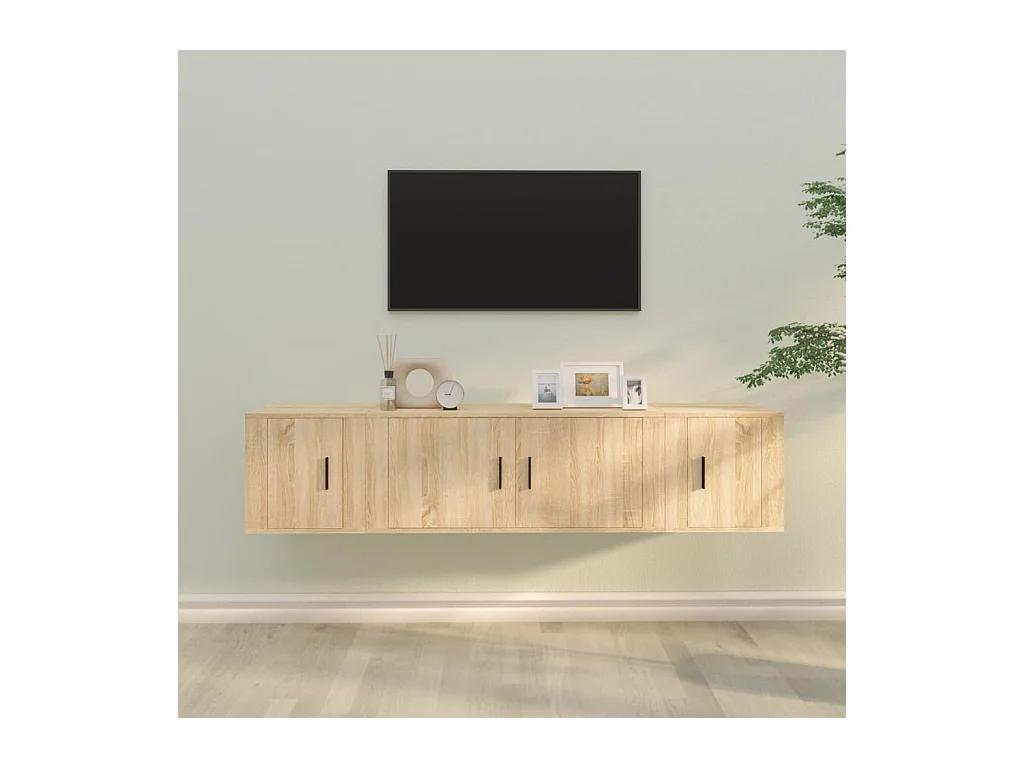 Ensemble de meubles TV 3 pcs Chêne sonoma Bois d'ingénierie BE19089