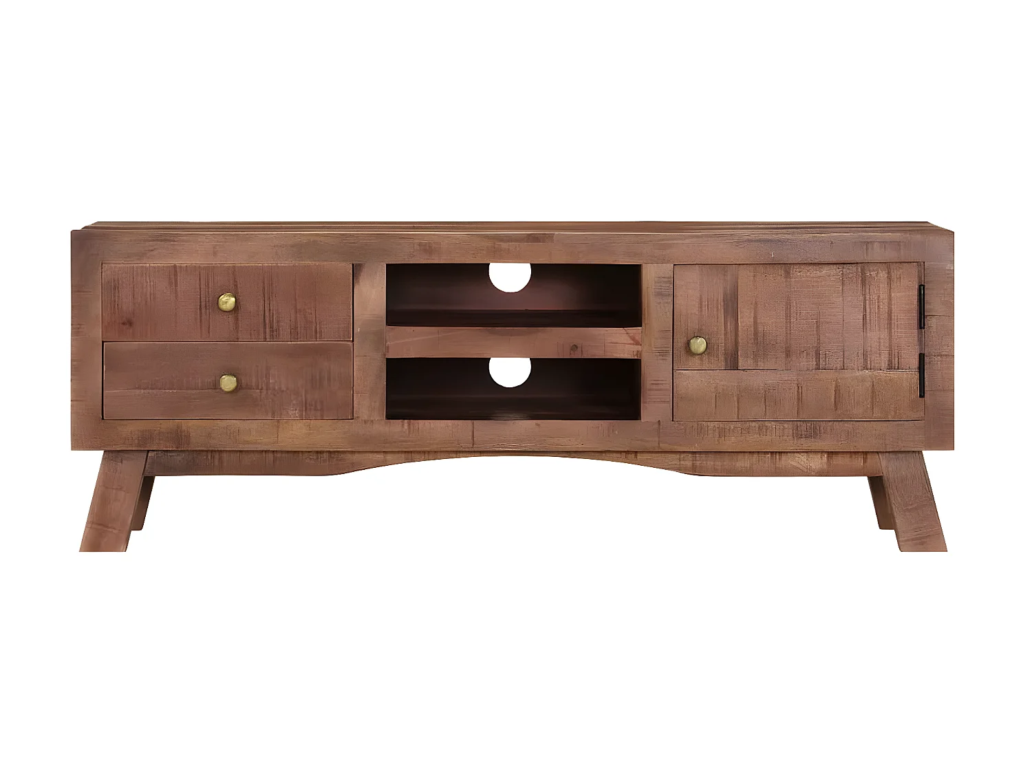 Mueble para TV de madera maciza de mango rugosa 110x30x40 cm ES23346