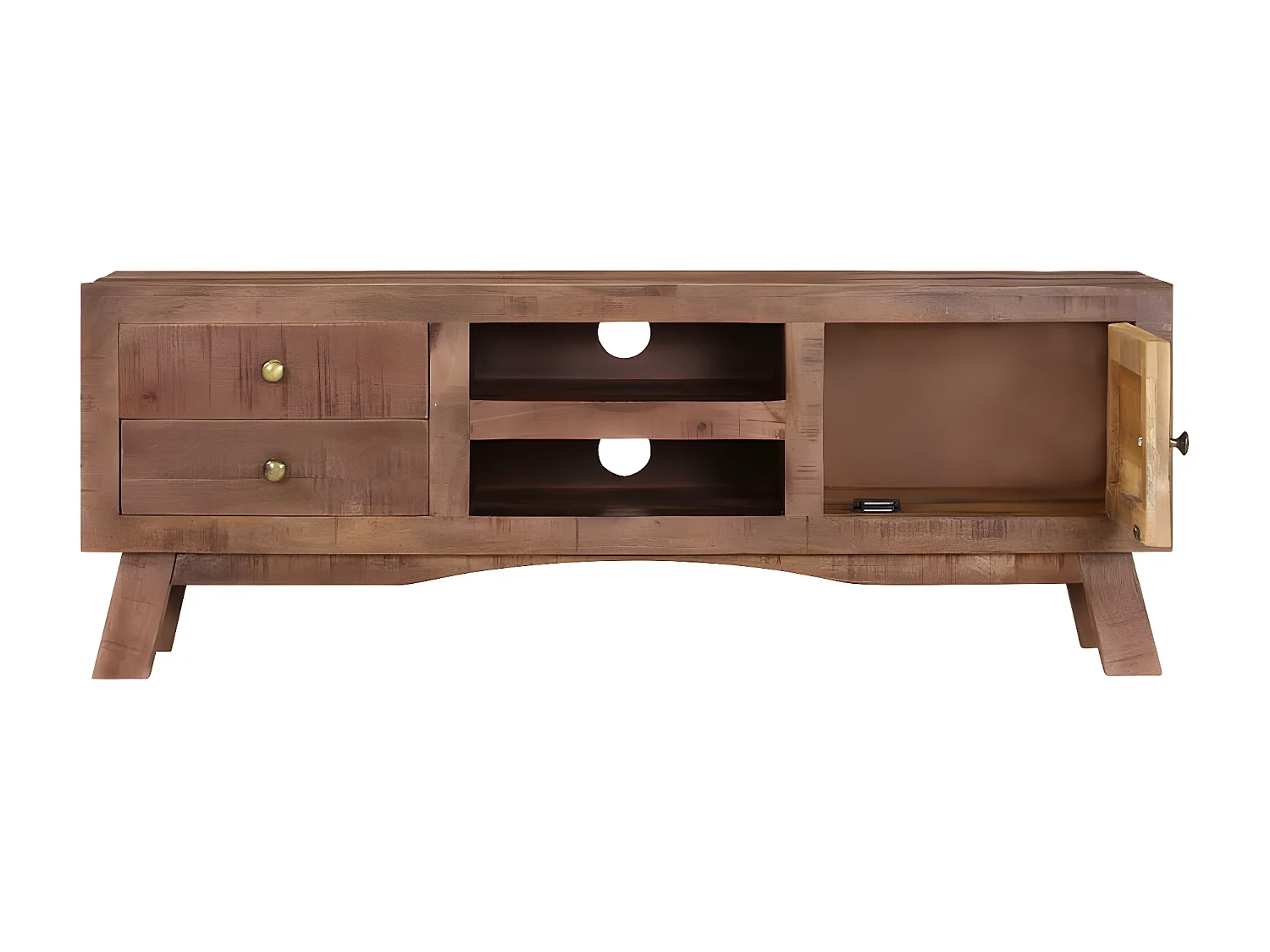 Mueble para TV de madera maciza de mango rugosa 110x30x40 cm ES23346
