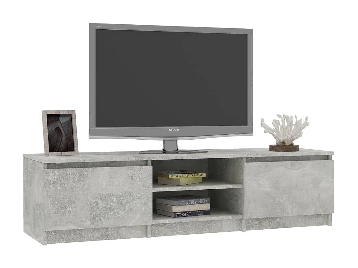 Mueble de TV madera contrachapada gris hormigón 140x40x35,5 cm ES21271