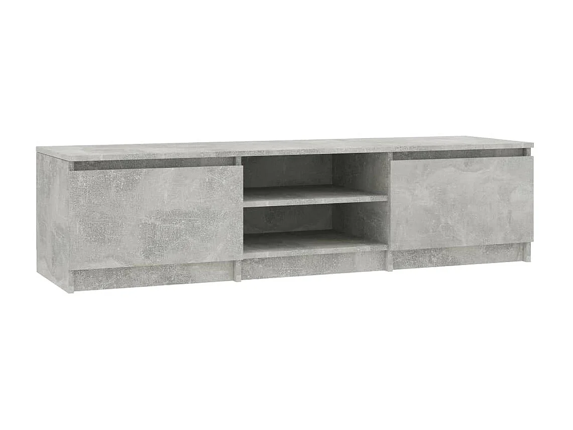 Meuble TV Gris béton 140x40x35,5 cm Aggloméré BE75484