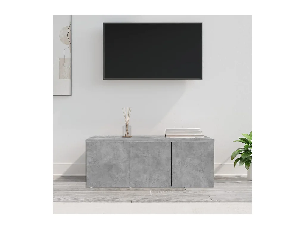 Tv-meubel 80x34x30 cm bewerkt hout betongrijs NL254490