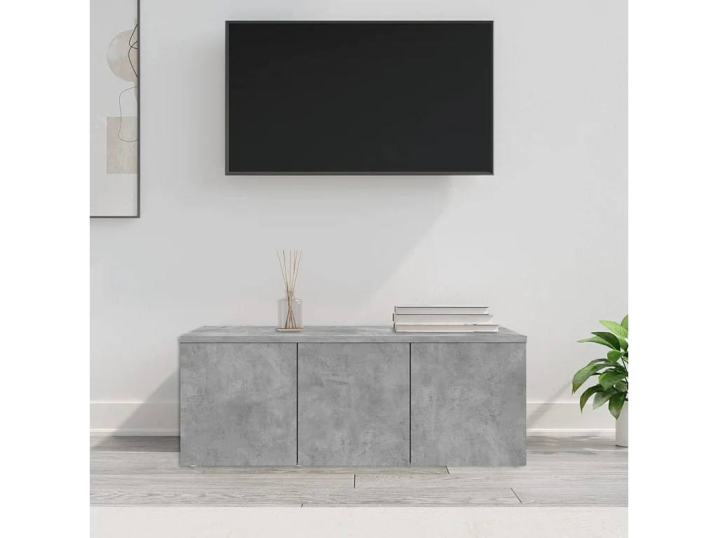Meuble TV Gris béton 80x34x30 cm Aggloméré BE52343