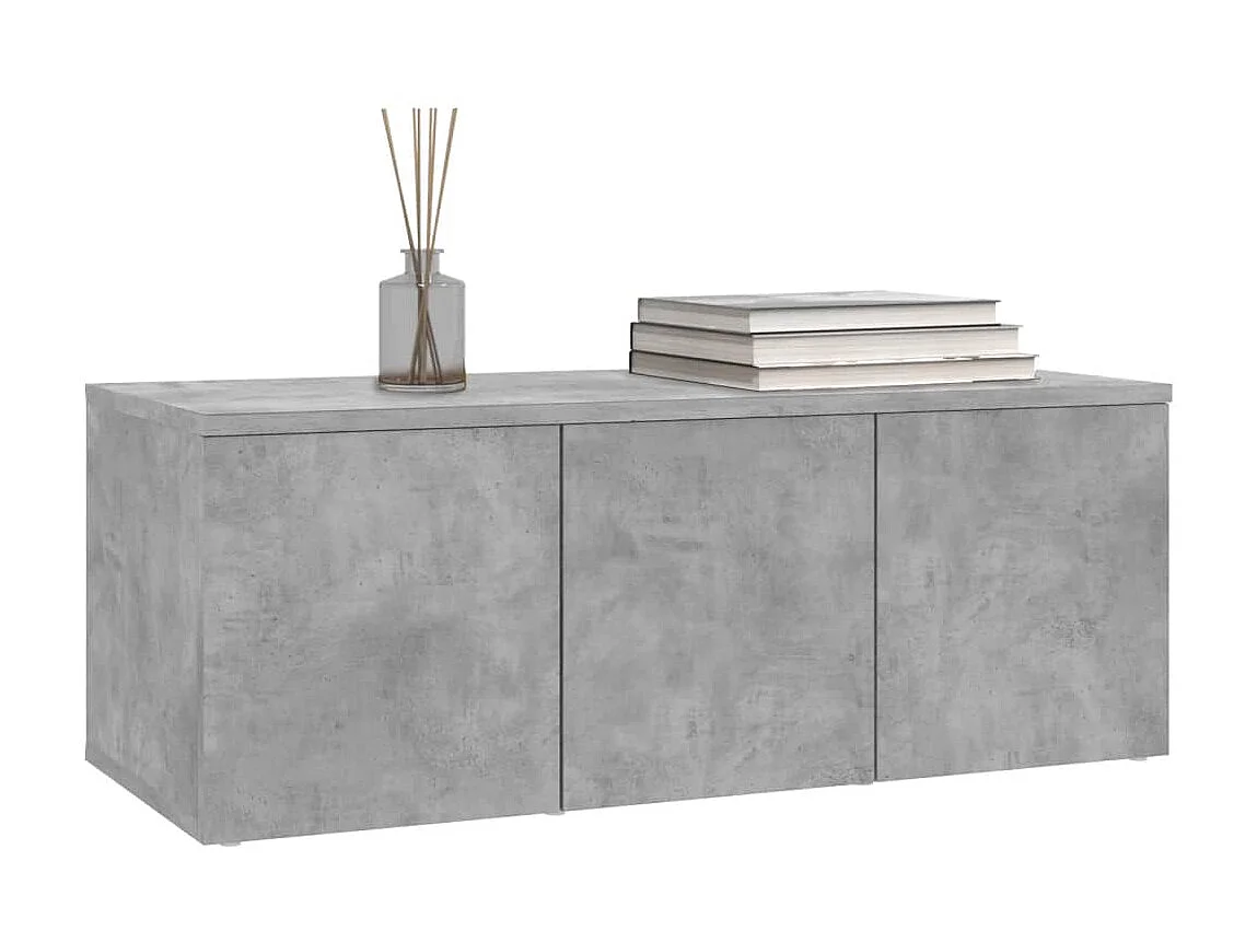 Meuble TV Gris béton 80x34x30 cm Aggloméré BE52343