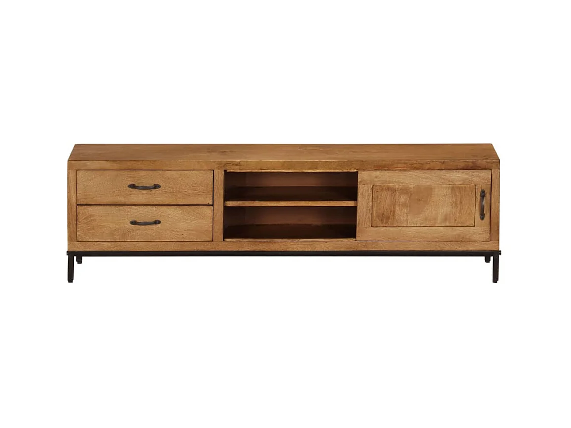 Meuble TV Bois de manguier massif 140 x 30 x 40 cm BE93572