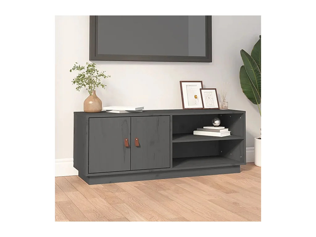 Tv-meubel 105x34x40 cm massief grenenhout grijs NL542905
