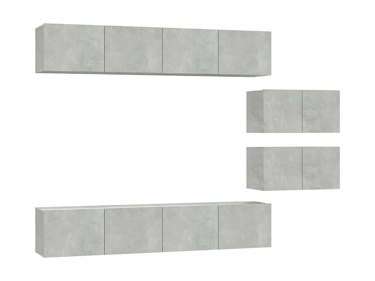 Set di Mobili Porta TV | Armadietti TV 6 pz Grigio Cemento in Legno Multistrato