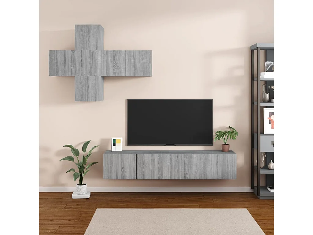 Meubles TV 7 pcs Sonoma BEis Bois d'ingénierie BE12096