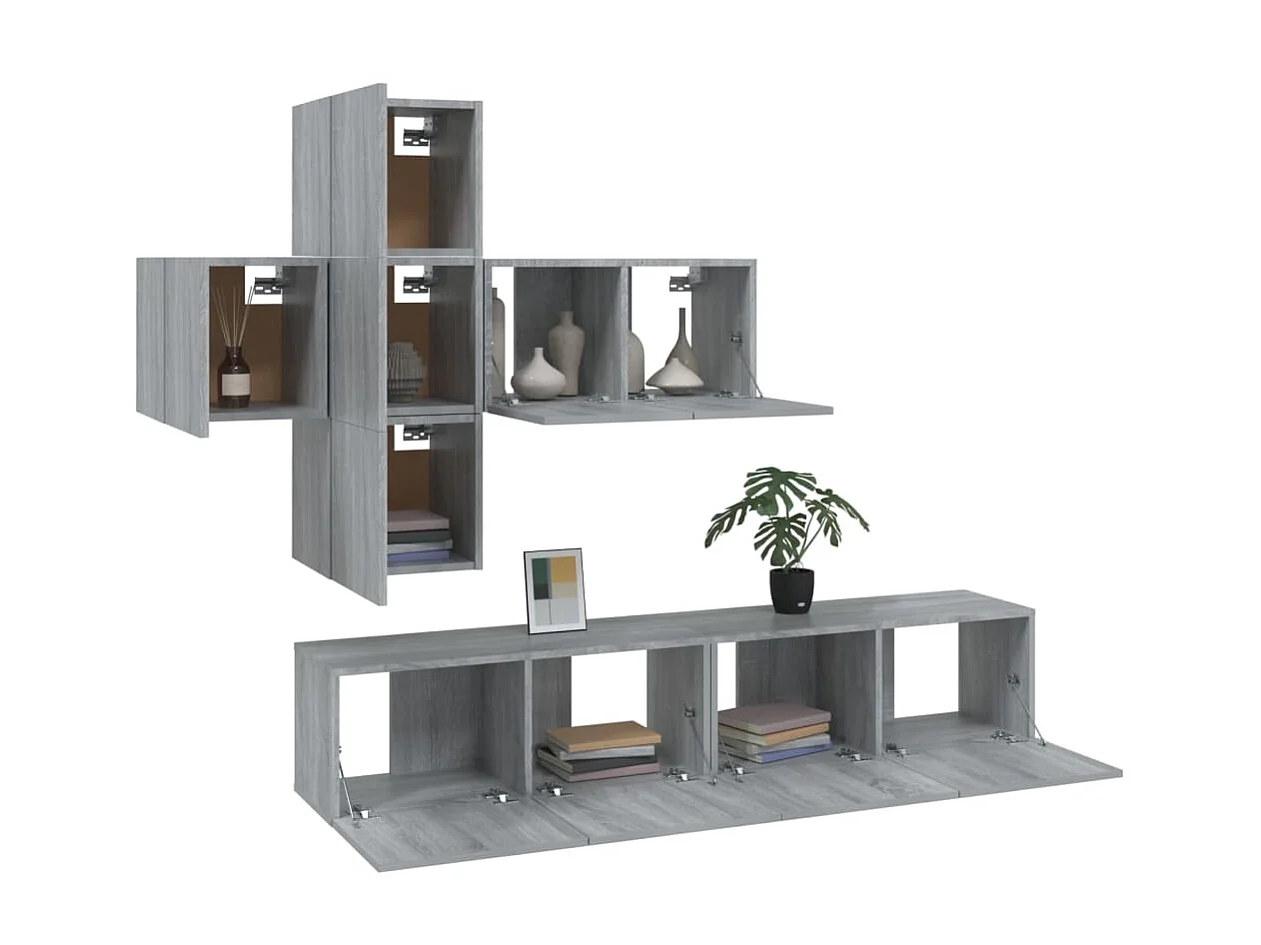 Meubles TV 7 pcs Sonoma BEis Bois d'ingénierie BE12096