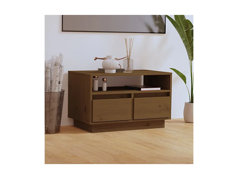 TV-Schrank,TV-Möbel Honigbraun 60x35x37 cm Massivholz Kiefer -gkd409479
