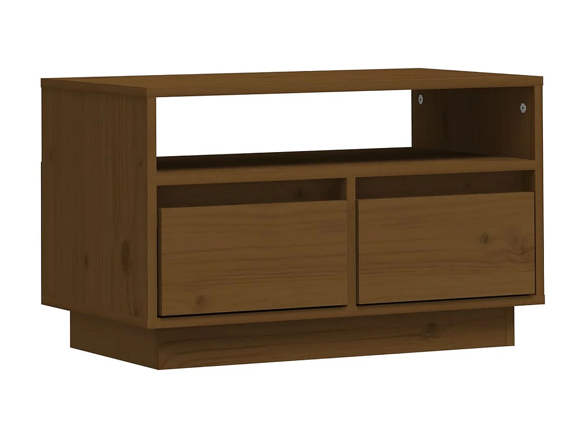 Móvel de TV 60x35x37 cm madeira de pinho maciça castanho mel PT162995