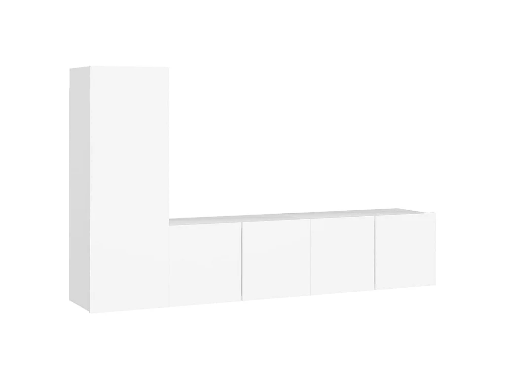Meubles TV 3 pcs Blanc Aggloméré BE48796