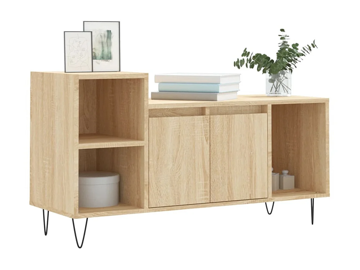 Meuble TV Chêne sonoma 100x35x55 cm Bois d'ingénierie BE85760