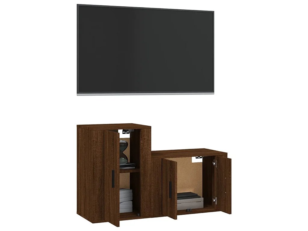 Ensemble de meubles TV 2 pcs Chêne marron Bois d'ingénierie BE77728
