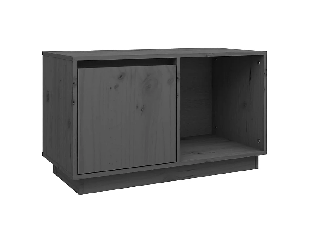 Meuble TV Gris 74x35x44 cm Bois de pin massif BE25329