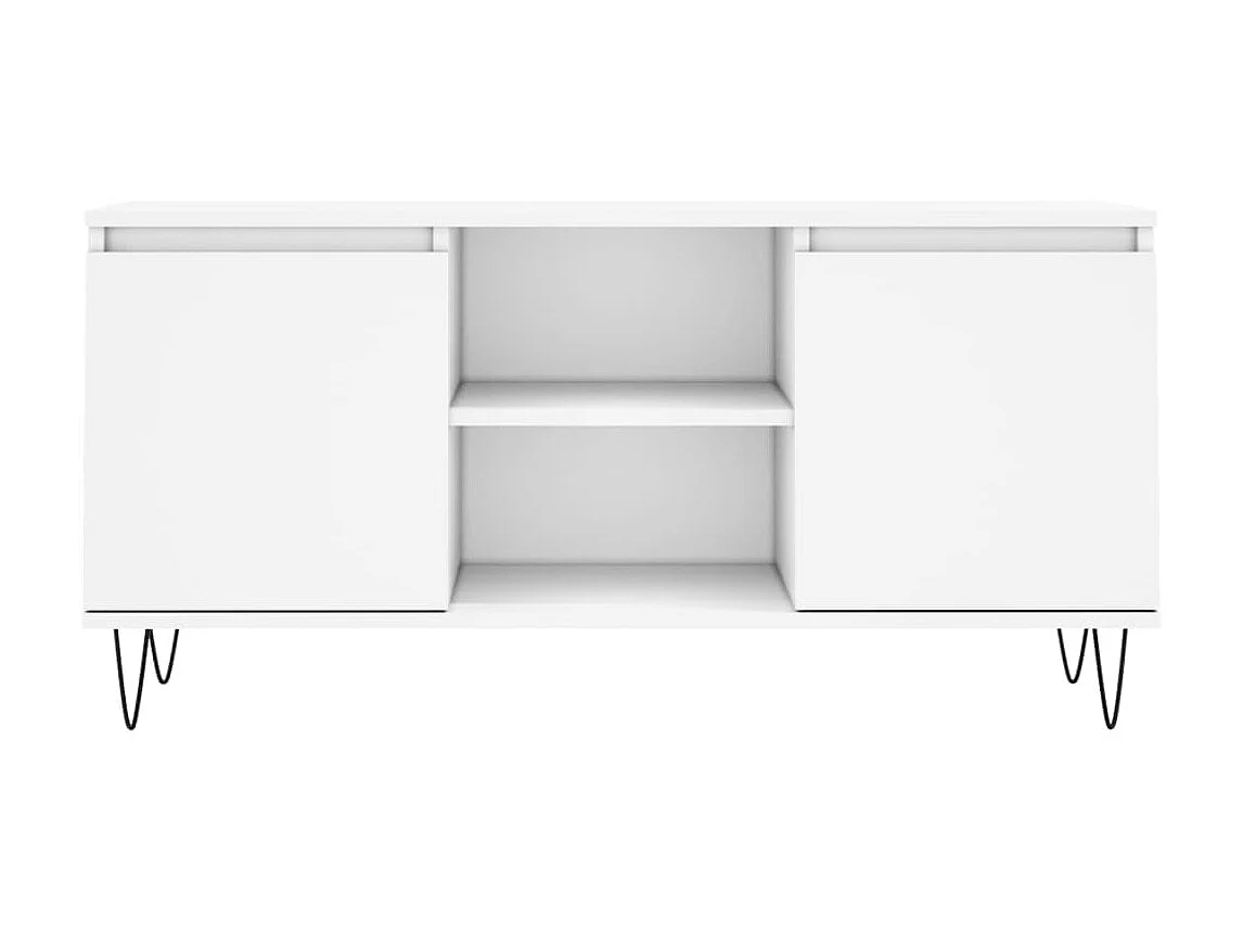 Meuble TV blanc 104x35x50 cm bois d'ingénierie BE12700