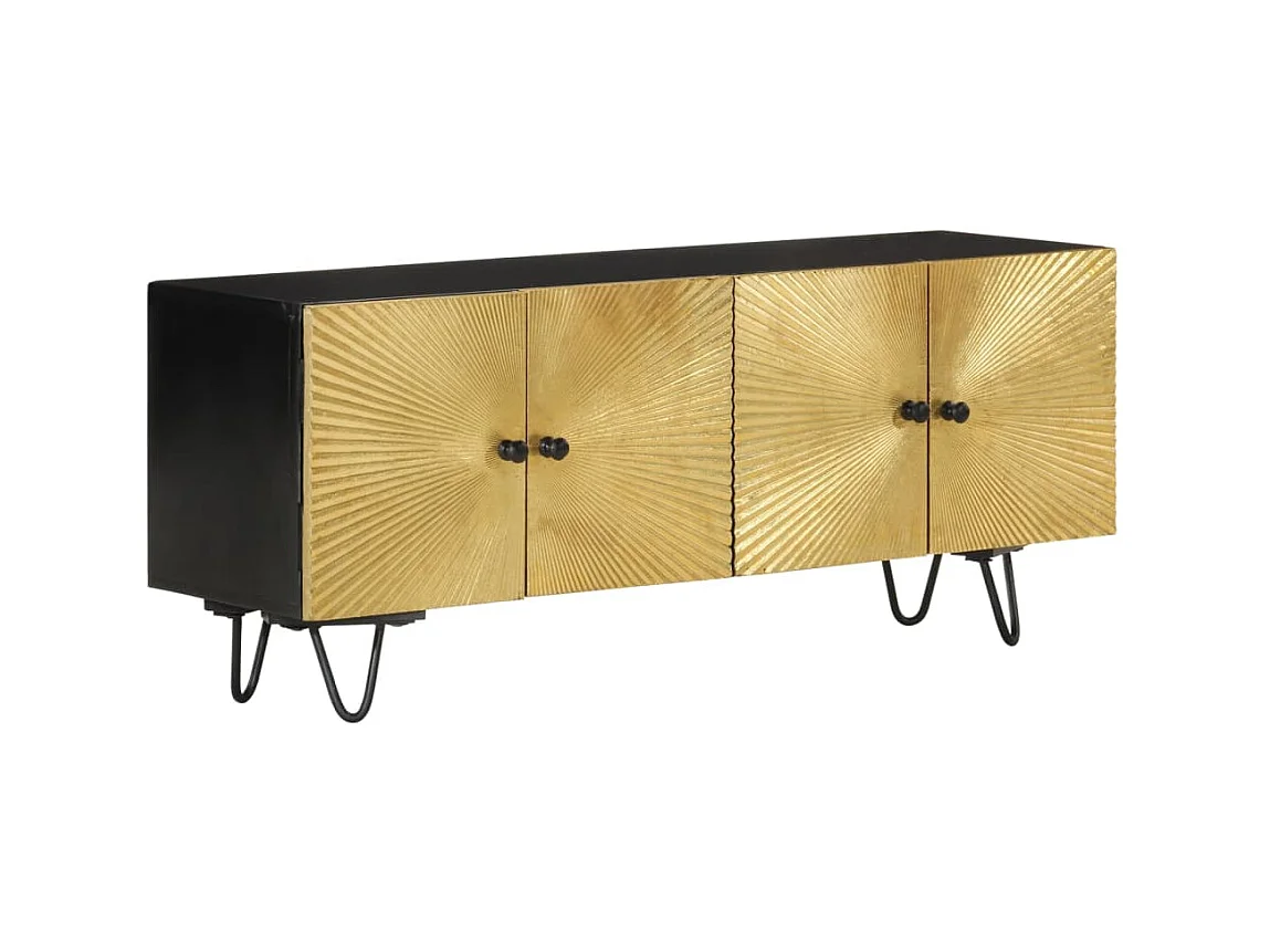 Meuble TV 110x30x45 cm bois massif de manguier BE46482