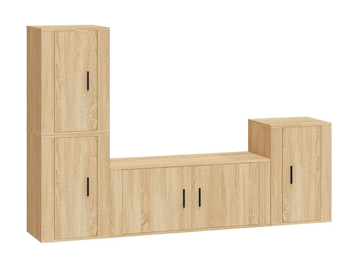 Ensemble de meubles TV 4 pcs Chêne sonoma Bois d'ingénierie BE44294