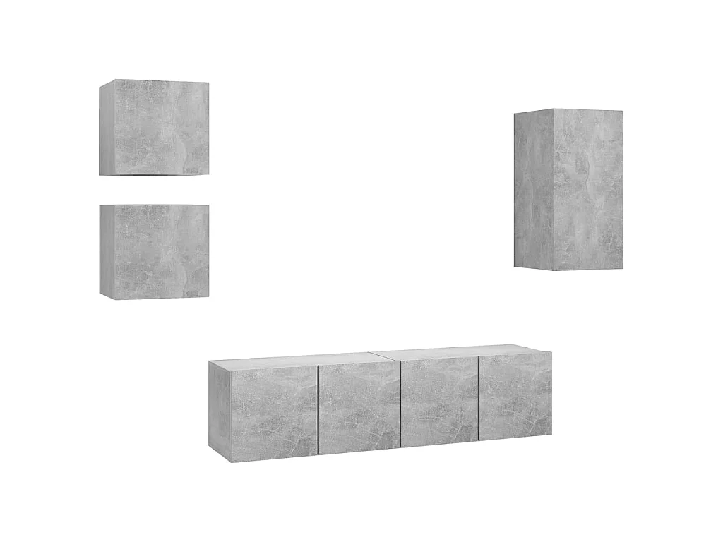 Meubles TV 5 pcs BEis béton Aggloméré BE28866