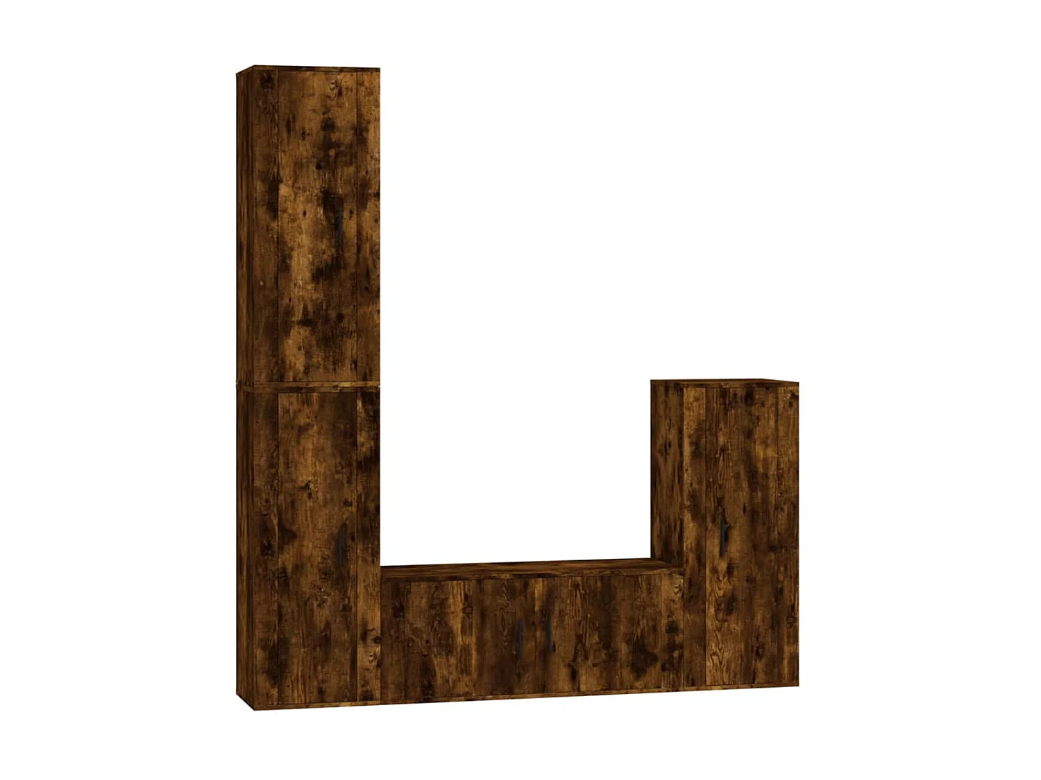 4-delige Tv-meubelset bewerkt hout gerookt eikenkleurig NL87729