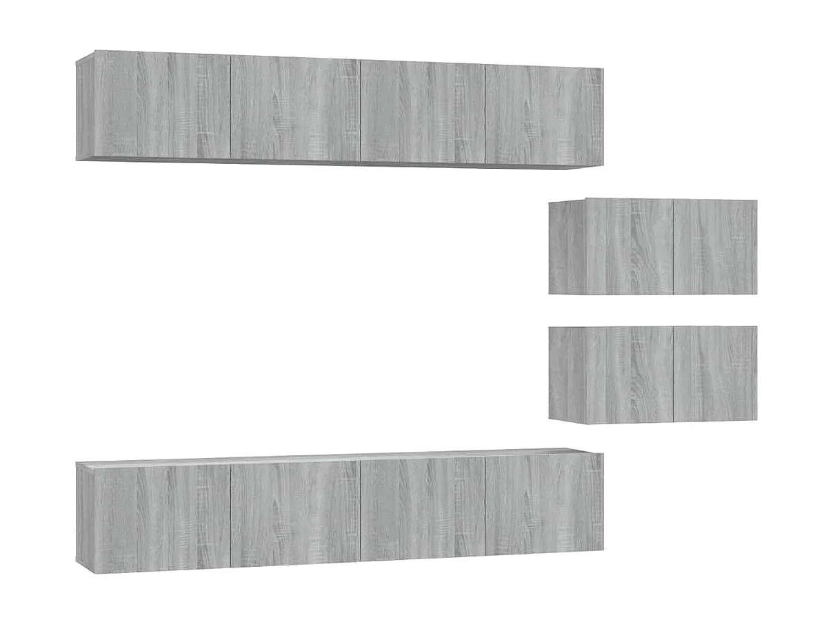Ensemble de Meubles TV 6 pcs Sonoma gris Bois d'ingénierie GR64503