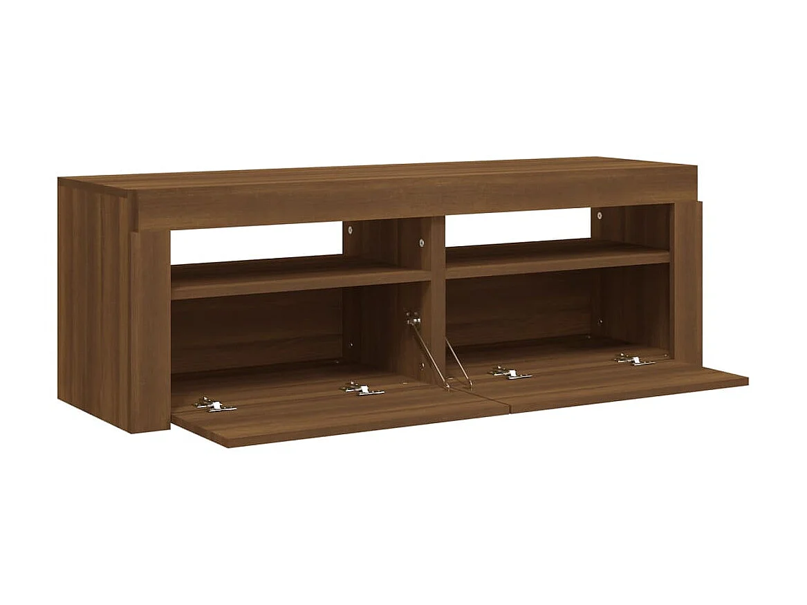 TV-Schrank,TV-Möbel mit LED-Leuchten Braun Eichen-Optik 120x35x40 cm -gkd616680