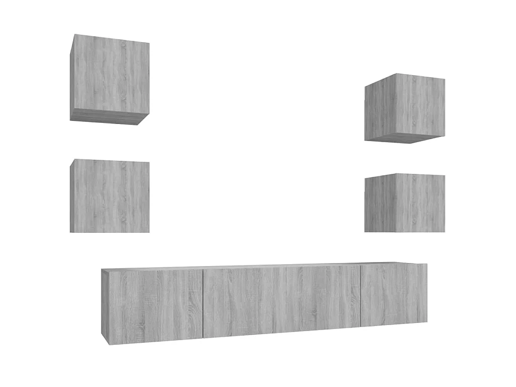 Meubles TV 6 pcs Sonoma BEis Bois d'ingénierie BE33020