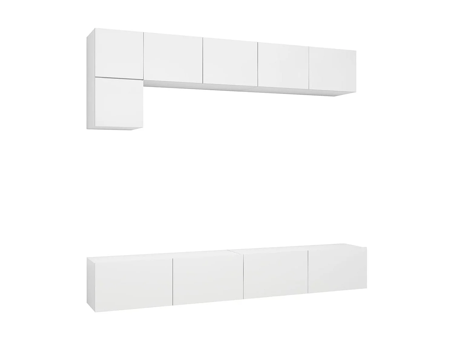 5-tlg. TV-Schrank-Set,TV-Möbel Weiß Holzwerkstoff -gkd243746