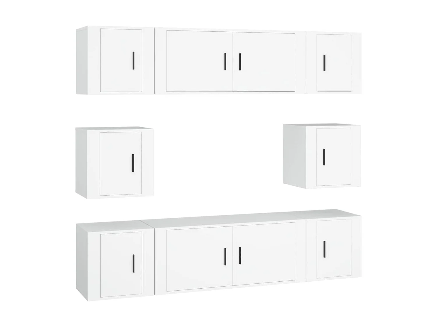 Meubles TV 8 pcs Blanc Bois d'ingénierie BE24701