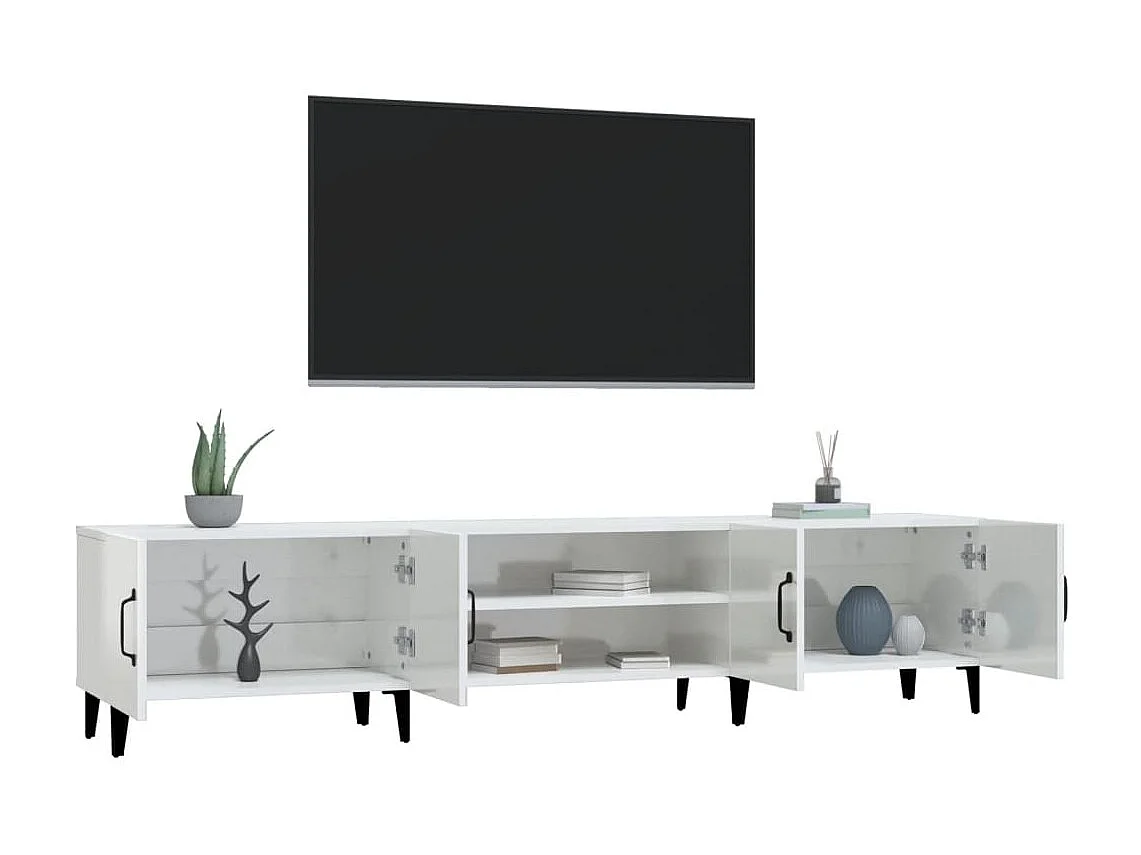 TV-Schrank,TV-Möbel Hochglanz-Weiß 180x31,5x40 cm Holzwerkstoff -gkd497864