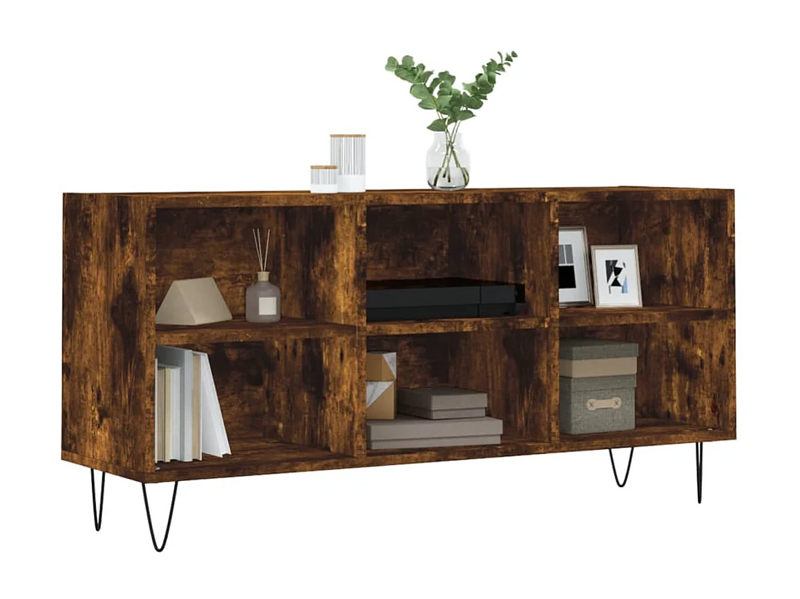 Meuble TV chêne fumé 103,5x30x50 cm bois d'ingénierie BE30170