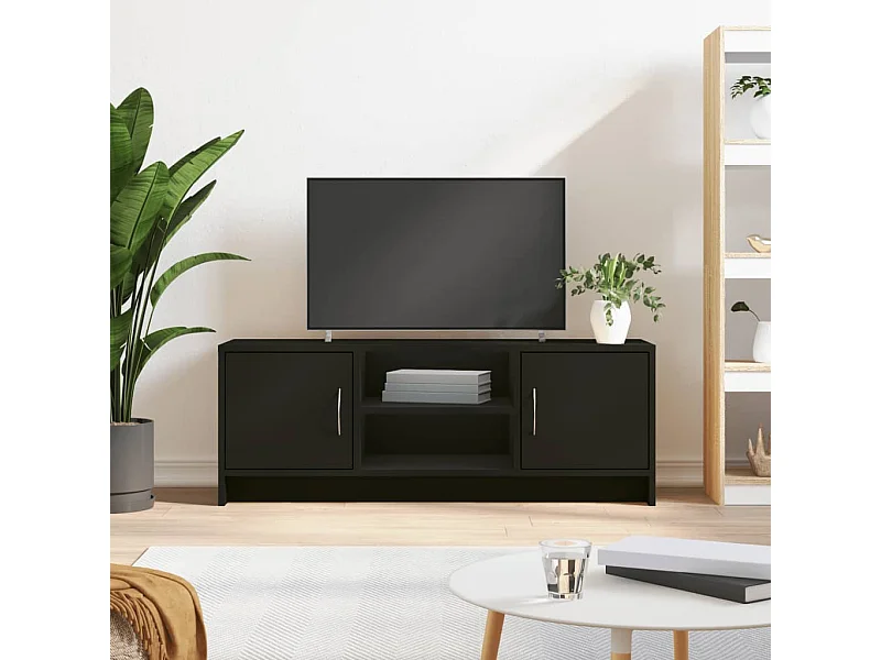 Meuble TV noir 102x30x37,5 cm bois d'ingénierie BE28972