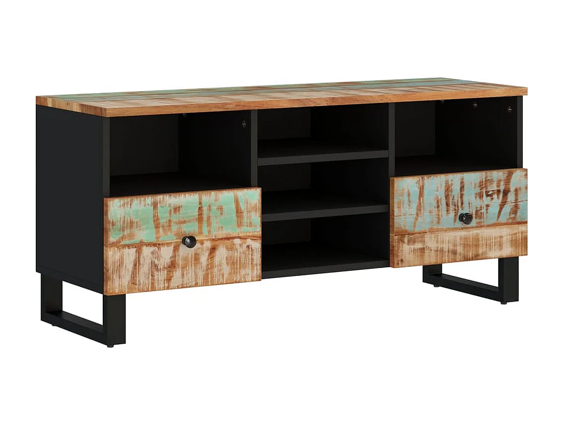 TV-Schrank,TV-Möbel 100x33x46 cm Altholz Massiv und Holzwerkstoff -gkd979280