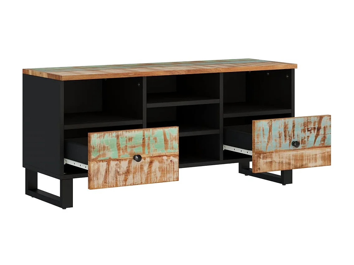 Meuble TV 100x33x46 cm bois de récupération et d'ingénierie BE11760