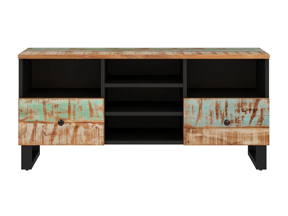Meuble TV 100x33x46 cm bois de récupération et d'ingénierie BE11760