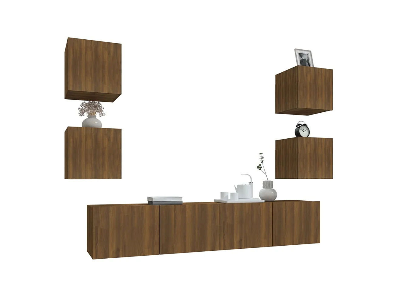 Ensemble de meubles TV 6 pcs Chêne marron Bois d'ingénierie BE98958