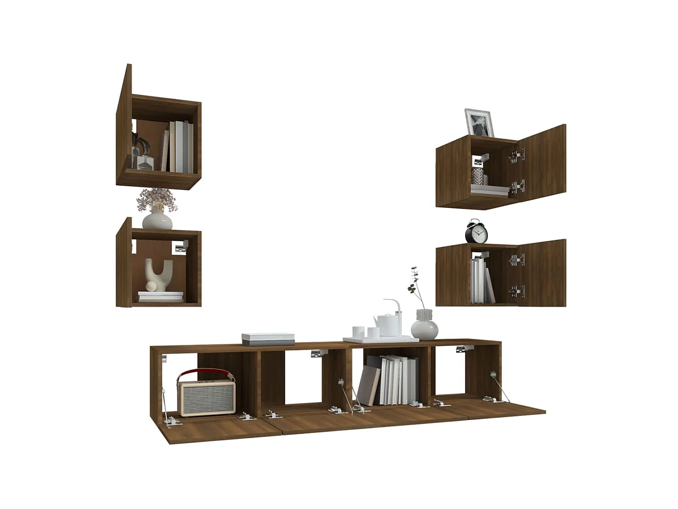 Ensemble de meubles TV 6 pcs Chêne marron Bois d'ingénierie BE98958
