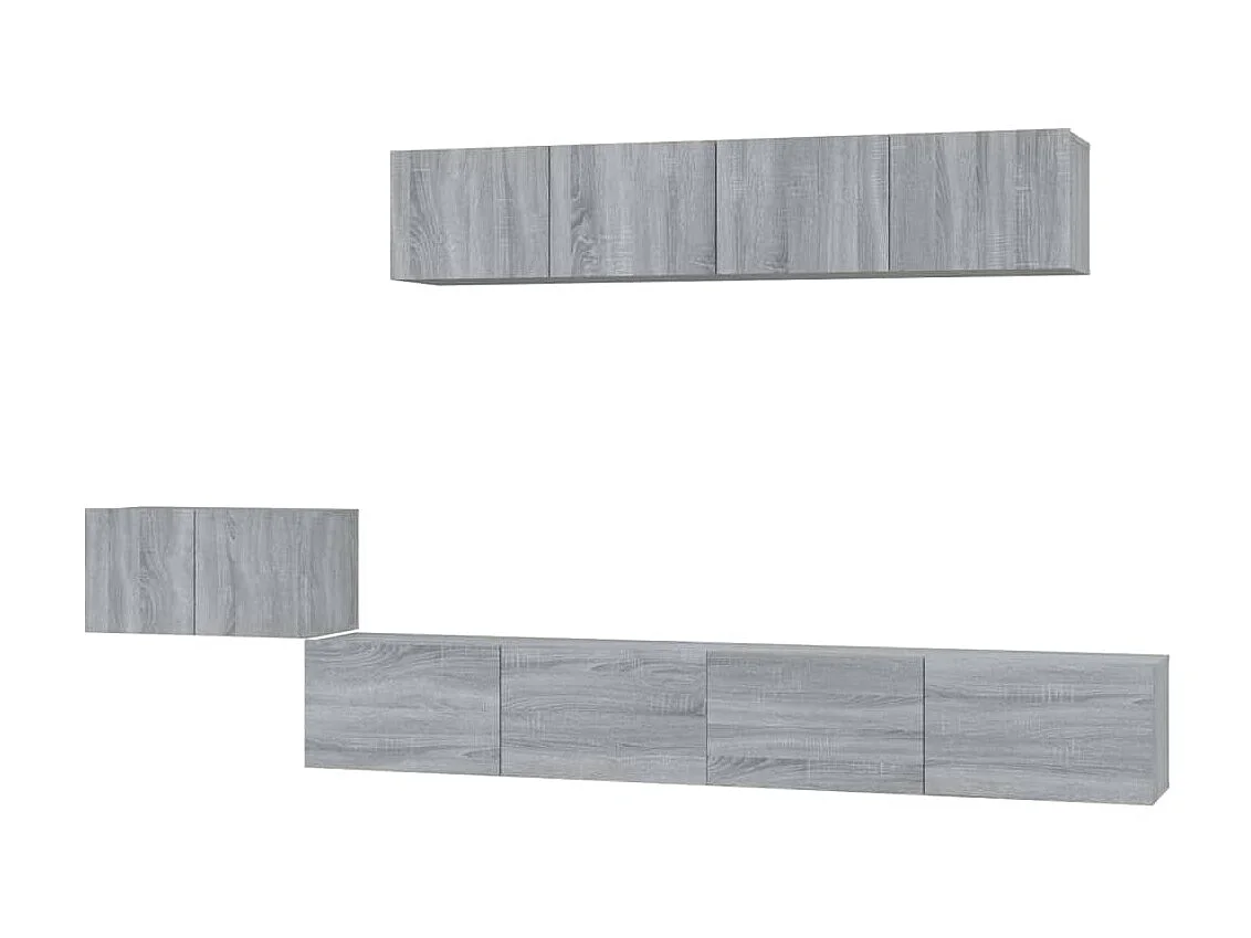 5-tlg. TV-Schrank-Set,TV-Möbel Grau Sonoma Holzwerkstoff -gkd689531